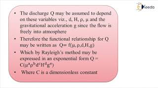 dimensional Analysis Rayleigh Method