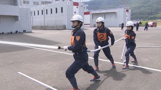 女性消防隊員が消火技術を競う全国大会に向け訓練　高松市