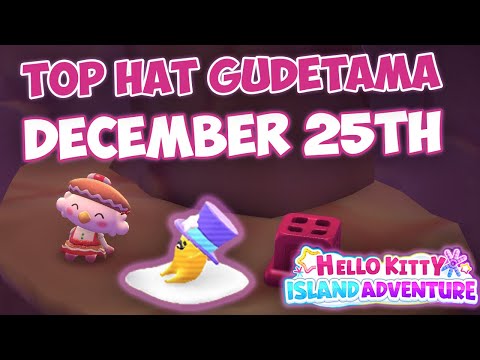 Top Hat Gudetama location – 25th December 2023 – Week 14 – Hello Kitty Island Adventure