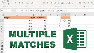 How to use vlookup to find the 2nd, 3rd or Nth match in excel