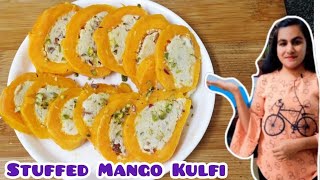 उन्हाळ्यात आंब्यापासुन बनवा थोडी वेगळी अशी कुल्फी | Stuffed Mango Kulfi Recipe|#dhanshriskitchen