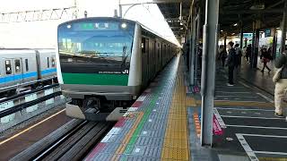 【入線】海老名駅に埼京線E233系7000番台特急新宿行きが入線　ミニ５３４