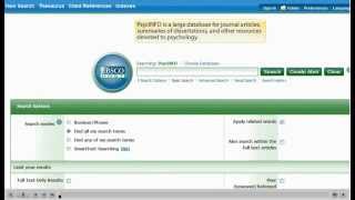 PsycINFO Basic Tutorial (EBSCOhost 2.0)