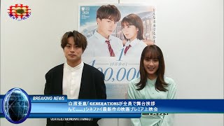 白濱亜嵐「GENERATIONSが全員で舞台挨拶んて……」シネファイ最新作の映画プレミア上映会