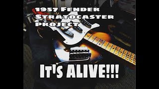 THE 1957 FENDER STRATOCASTER PROJECT IS ASSEMBLED! BONUS CLIP AT THE END!