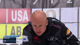 Kevin Koe in-off curling shot for two points