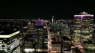 4K Aerial Footage - Downtown Montreal NIGHT