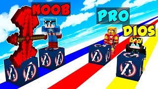 MINECRAFT: NOOB vs PRO vs DIOS 😱 DESAFÍO CON LUCKY BLOCKS DE LOS VENGADORES EN MINECRAFT AVENGERS