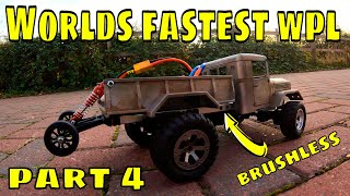 Brushless Rwd WPL B1 part 4. Worlds fastest. 7200KV Motor, metal gears, 2s lipo.