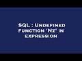 SQL : Undefined function 'Nz' in expression