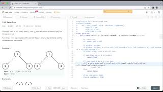LeetCode Problem 100 : Same Tree (recursion solution)