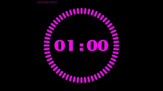 1 Minute Countdown Timer with Alarm and Progress Visualizer - Radial Pink - 60 Seconds
