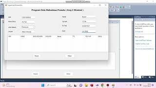 Program Array 2 Dimensi Data Mahasiswa (Visual Studio)