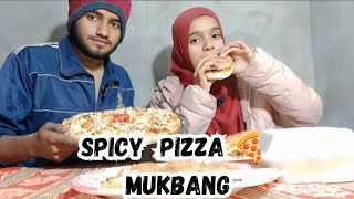 Spicy Fast Food ASMR MUKBANG 🍜 🍕 Spicy pizza +spicy chicken burger 🍔+Anddy wala burger