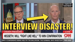 Rick Scott's Hypocrisy STUNS Jake Tapper During DISASTROUS Hegseth Interview