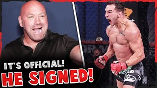 Dana White reveals Michael Chandler has signed with the UFC & will be backup for Khabib vs Gaethje!