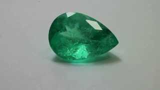 9.52cts!! Effulgent Muzo Bright Green Colombian Emerald Pear!