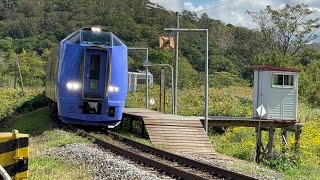 秋の糠南駅を通過する増結6両編成キハ261系特急宗谷［@JR北海道宗谷本線］ #JR北海道 #宗谷本線 #キハ261系 #特急宗谷 #特急列車 #踏切 #通過 #糠南駅