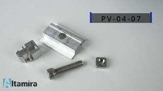 How to attach the center click clamp to Altamira photovoltaic structures PV 04 07