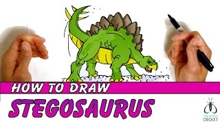 Cartoon Dinosaurs for Kids - Draw Stegosaurus FAST