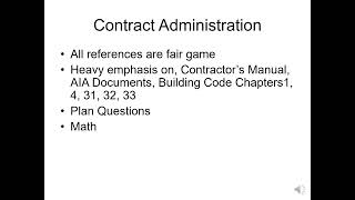 Intro to Contract Administration Exam Video 888