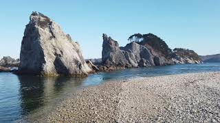 ２０２１年１月　岩手県宮古市の浄土ヶ浜の晴天絶景