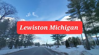 Lewiston Michigan, 49756,  Driving Main Street, and Exploring. Winter time