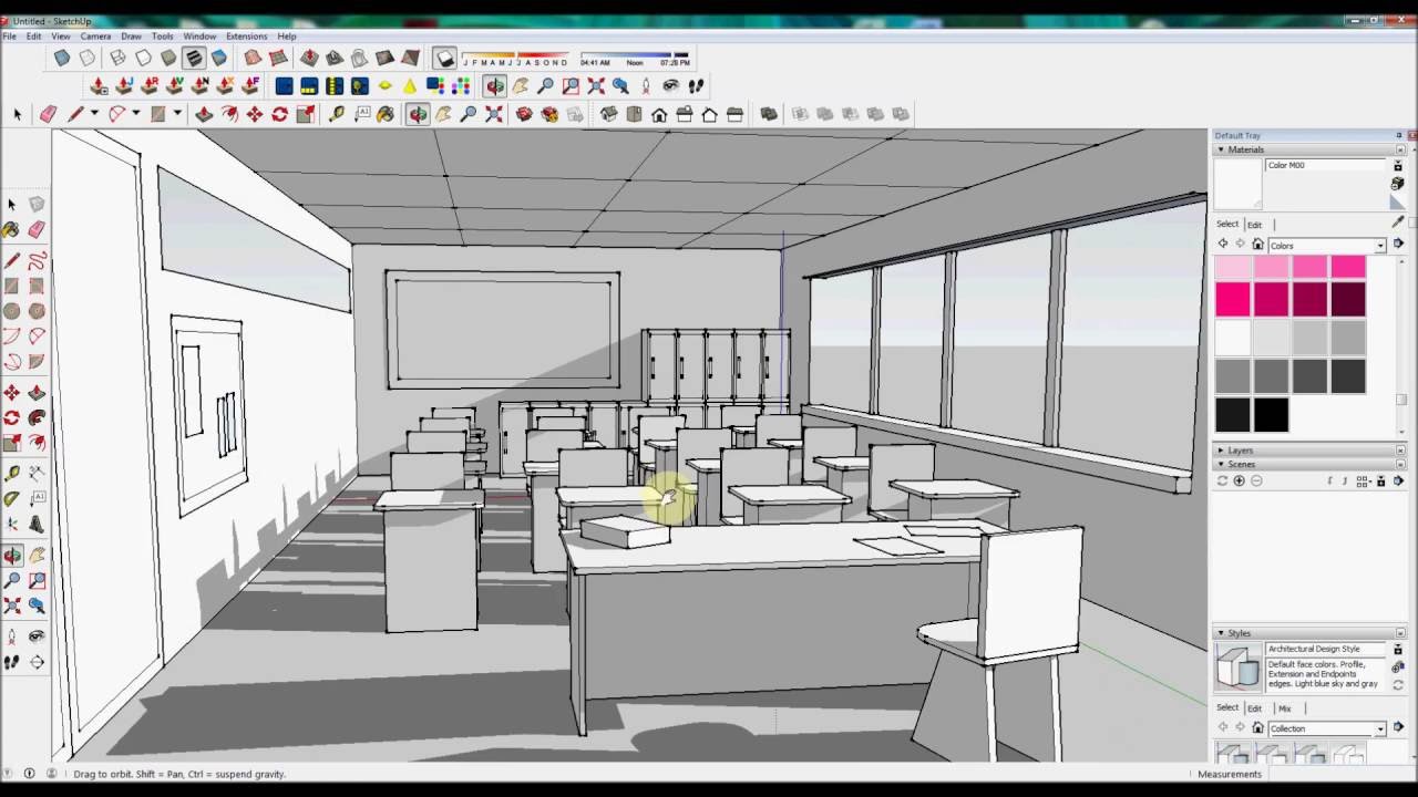 Designing A Simple Classroom In Sketchup [Timelapse] - YouTube