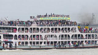 😲😵‍💫 বিপুল যাত্রী নিয়ে ছুটছে বরিশালের আওলাদ-১০ ও চাঁদপুরের জম জম ১