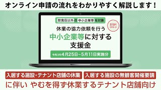 東京都「休業の協力依頼を行う中小企業等に対する支援金」入居する施設・テナント店舗の休業、入居する施設の無観客開催要請に伴い、やむを得ず休業するテナント店舗向け