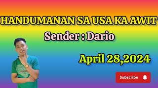 handumanan sa usa ka awit; April 28,2024; sender Dario