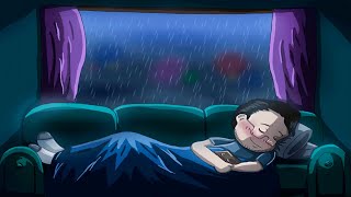 【雨の音 。自然音BGM 】睡眠のためのリラックスしたガラス窓の外で雨と雷 - 寝るBGM、リラックスBGM、癒し BGM、雨の音 BGM