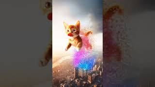 Flying cat flying and through glitter  #animation #cat #kitten #cute #cat #funhouse156 #shortvideo 🌈