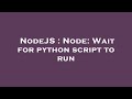 NodeJS : Node: Wait for python script to run