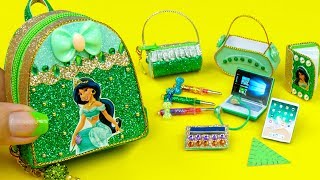 DIY Miniature Jasmine School Supplies ~ Backpack, Glitter Pen, Pencil Case