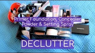 Makeup Declutter | Base Products | Primer, Foundation, Concealer, Powder, Sprays