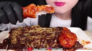 ASMR炸酱面，调味炸鸡鸡腿吃播