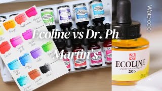 Dr.Ph Martin’s Radiant - VS- Ecoline Ink Review 2025 for Newbies. #art #artist #watercolor