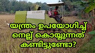 നെല്ല് കൊയ്ത്ത് (Rice harvesting, using machine)