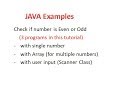 Check if a number is Even or Odd in Java (3 programs)- with Array and User Input also