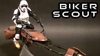 Star Wars Black 6 inch BIKER SCOUT \u0026 SPEEDER BIKE Review