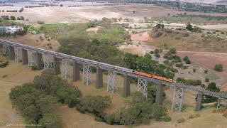 JBRE 2TA8 Great Southern Luxury Passenger Train On Moorabool Viaduct (14/2/2024) - PoathTV Railways