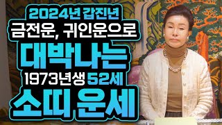 [2024년 1973년생 52세 소띠운세] 상상도 못한 금전과 재물이 들어온다! 73년생 소띠의 운명과 평생의 운세 / 2024년 갑진년 대박나는 52세 소띠운세