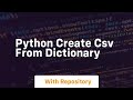 python create csv from dictionary