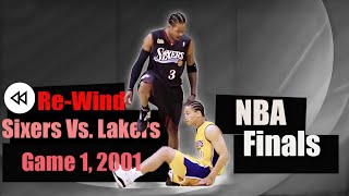 ICONIC Famous IVERSON "Step over Tyron Lue" Re-Wind NBA Finals 2001 | Game 1, Sixers Vs. Lakers |