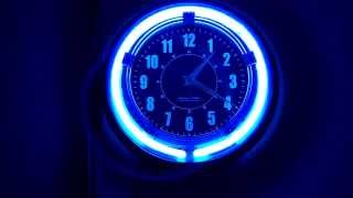 Blue NEON Wall Clock.