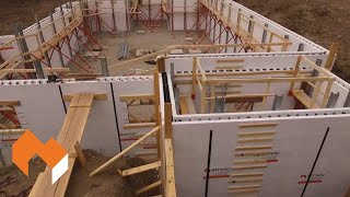 Amvic ICF - Consolidating the Concrete Pour | Sarah Richardson Home (Drone Footage)