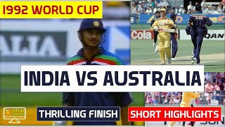 INDIA vs AUSTRALIA 1992 WORLD CUP MATCH HIGHLIGHTS | NAIL BITING FINISH | INDIA v AUSTRALIA