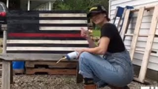 Time lapse flag burn (Adding a scorched effect to a firefighter flag design) | Miss DeWalt