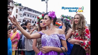 ठमेलमा तेस्रो लिङ्गी तथा समलिङ्गीहरुको गाईजात्रा / LGBTI pride festival in Gai jatra